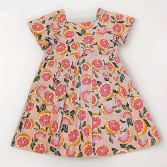 GB Other - GB Girls Dress Short Sleeve Grapefruit Orange Citrus Print Square Neck Size 12